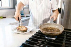 cooking in the kitchen