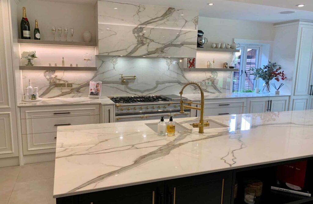 Marble and white kitchen